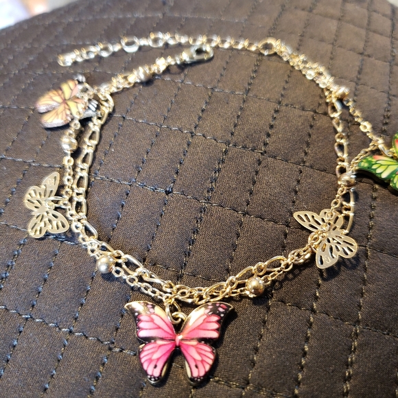 Boho Butterfly Layered Ankle Bracelet - Picture 8 of 8